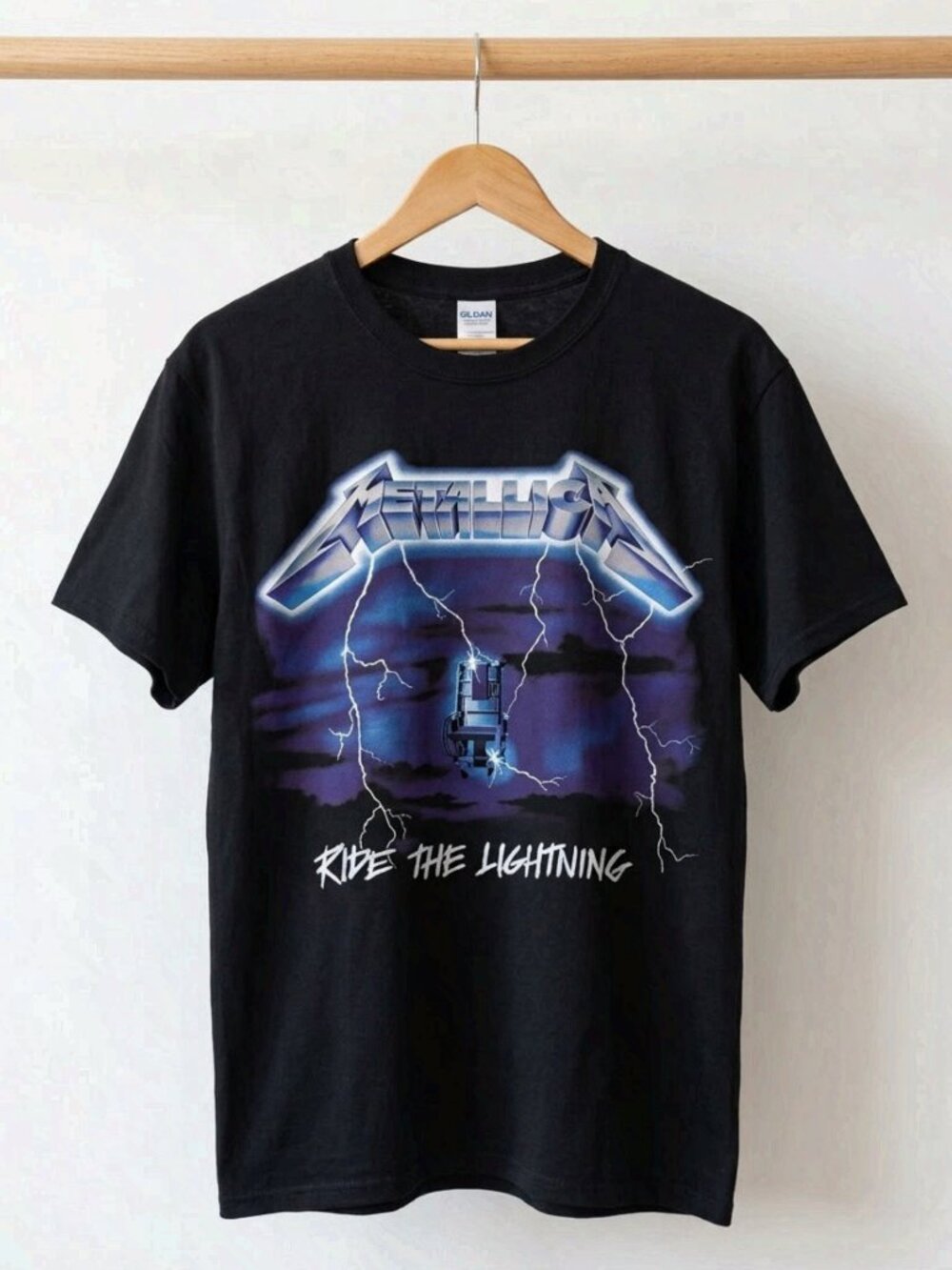 Metallica Ride The Lightning Vintage Graphic T-Shirt Reprint